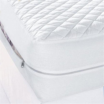 Quilted Zipper waterproof Mattress Protector - White